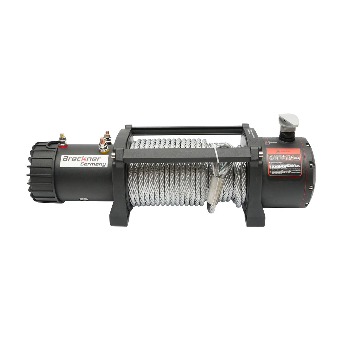 Troliu electric cu telecomanda 12V, 6.5cp, 6.1T (13500lbs) cablu otel 9x24m solenoid 400A Breckner Germany